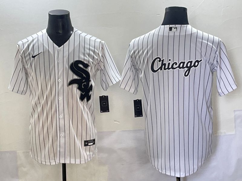 Men 2025 Chicago White Sox Blank White Stripe Game Nike MLB Jersey style 9